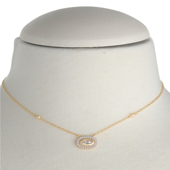 Freida Rothman Pineapple cut Pendant Necklace | Sterling Silver 14K Gold Overlay - Picture 6 of 7